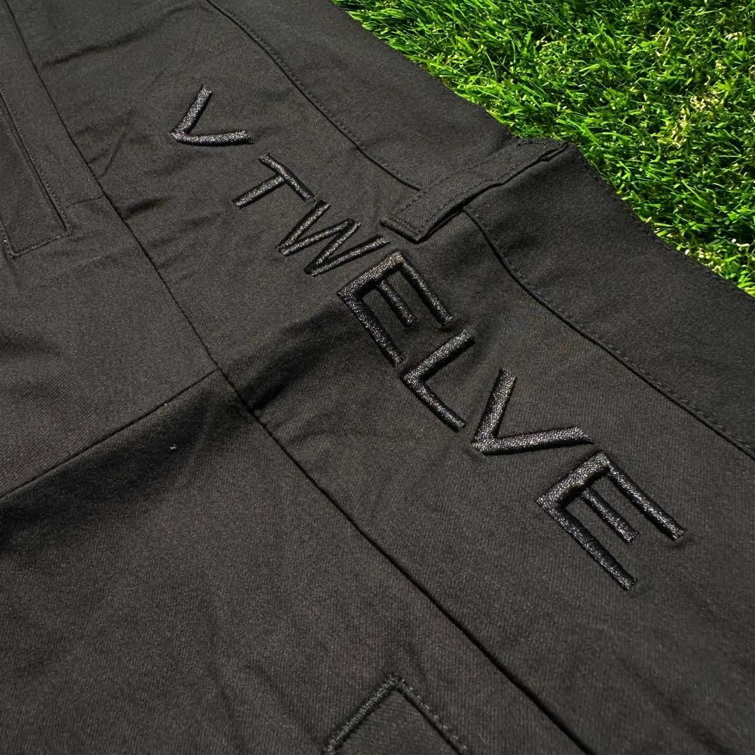 【XXLサイズ】新品タグ付V12 BACK LOGO PANTS 黒 ゴルフ
