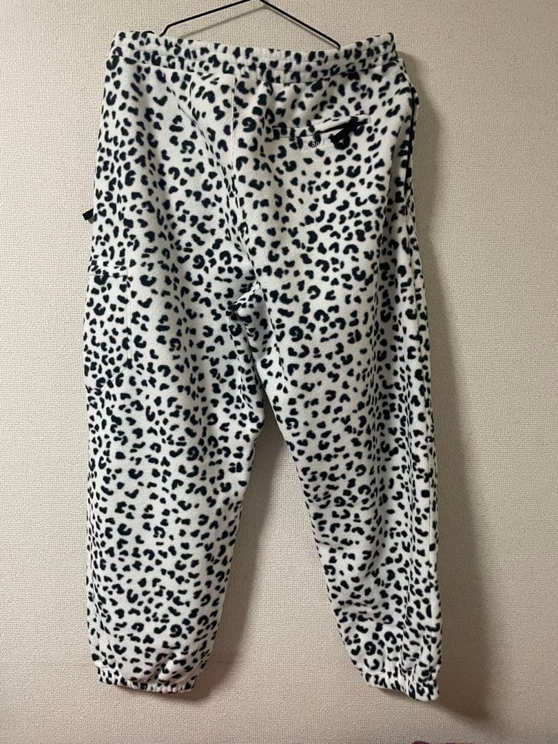 Supreme Polartec レオパード スウェットパンツ 白 黒 Lサイズ