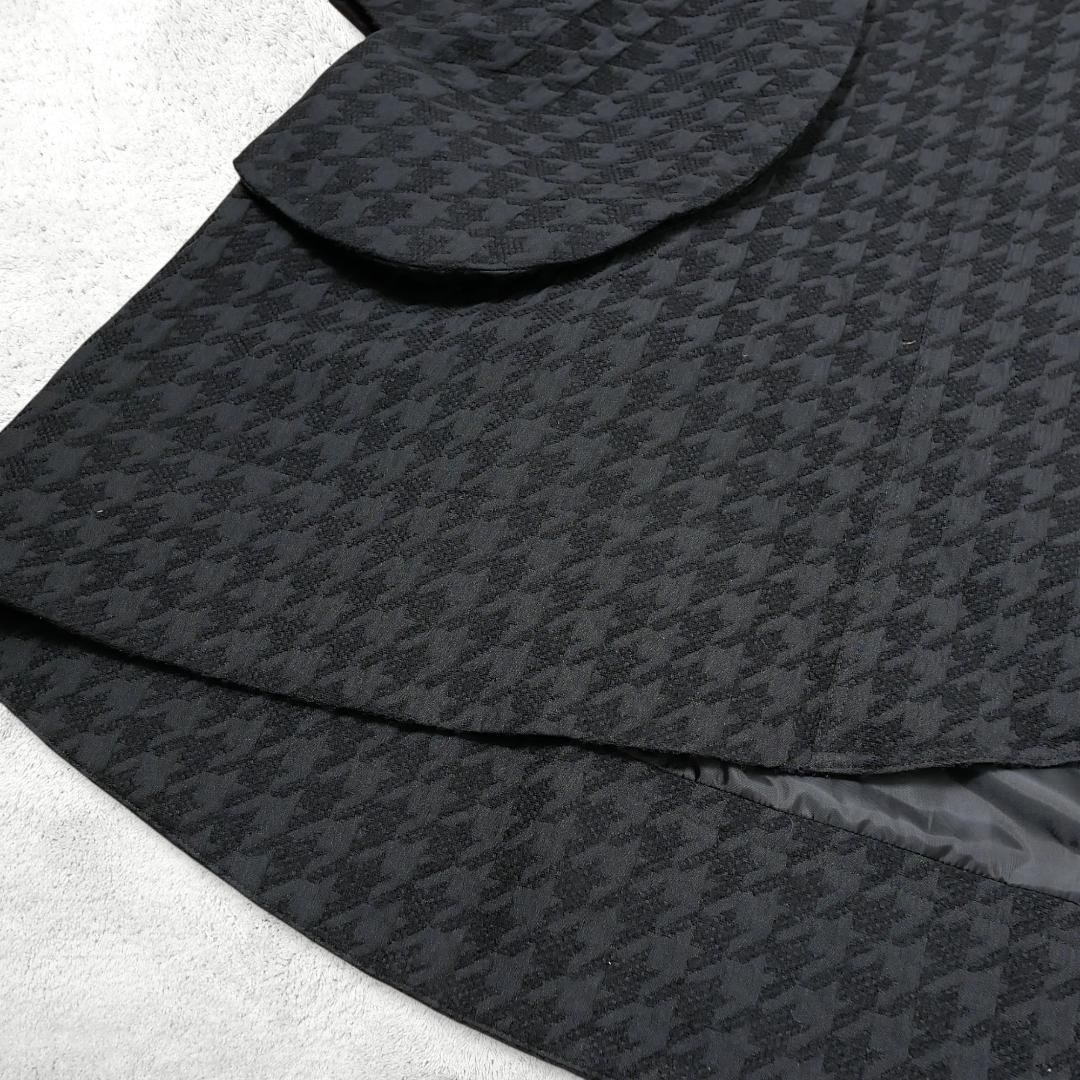 美品【akane】あむう ロングコート M～L 千鳥格子 ウール混 Aライン