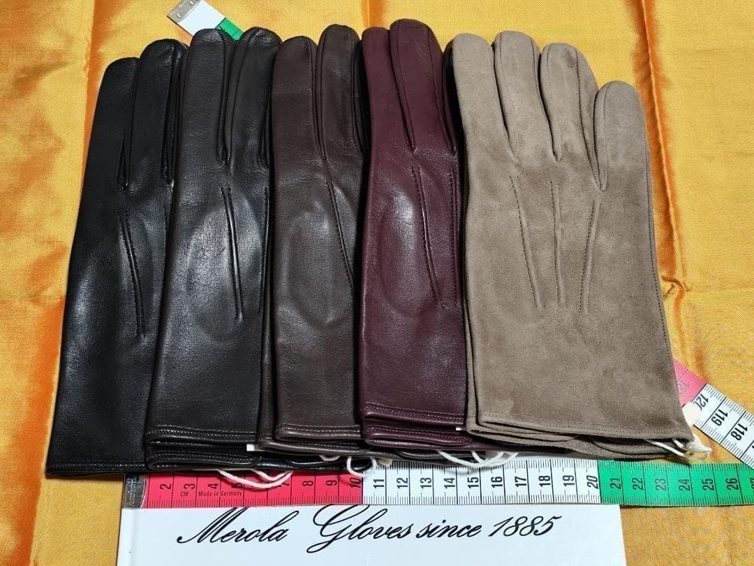 一部完売 メローラ ナッパ黒 ライニングなし グローブ 革手袋 MEROLA