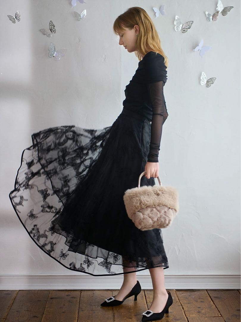 【HANAE MORI×CELFORDコラボ】バタフライフレアスカート