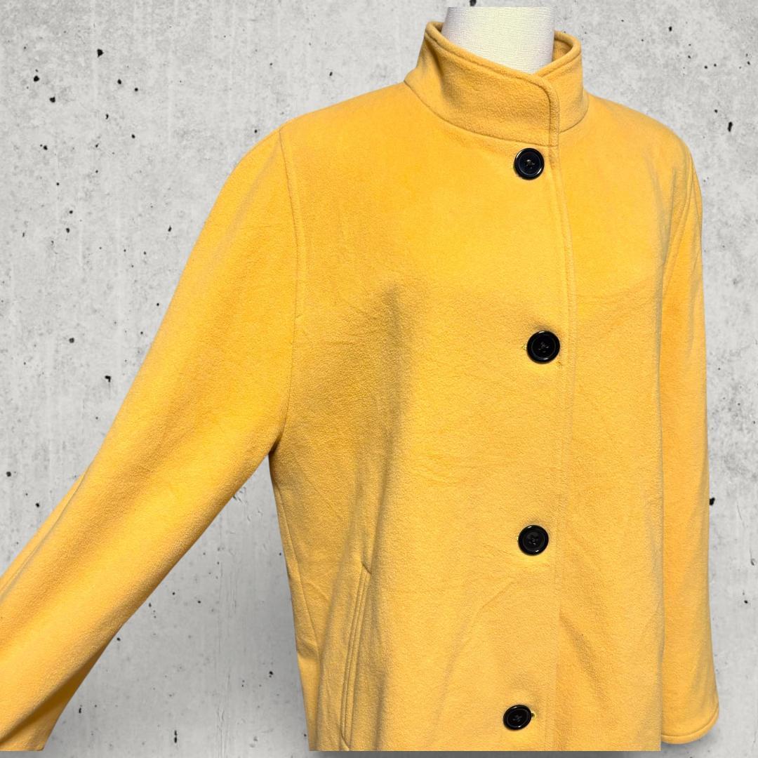 スペイン製Burberrysカシミヤ混ウールロングコートイエローヴィンテージ古着