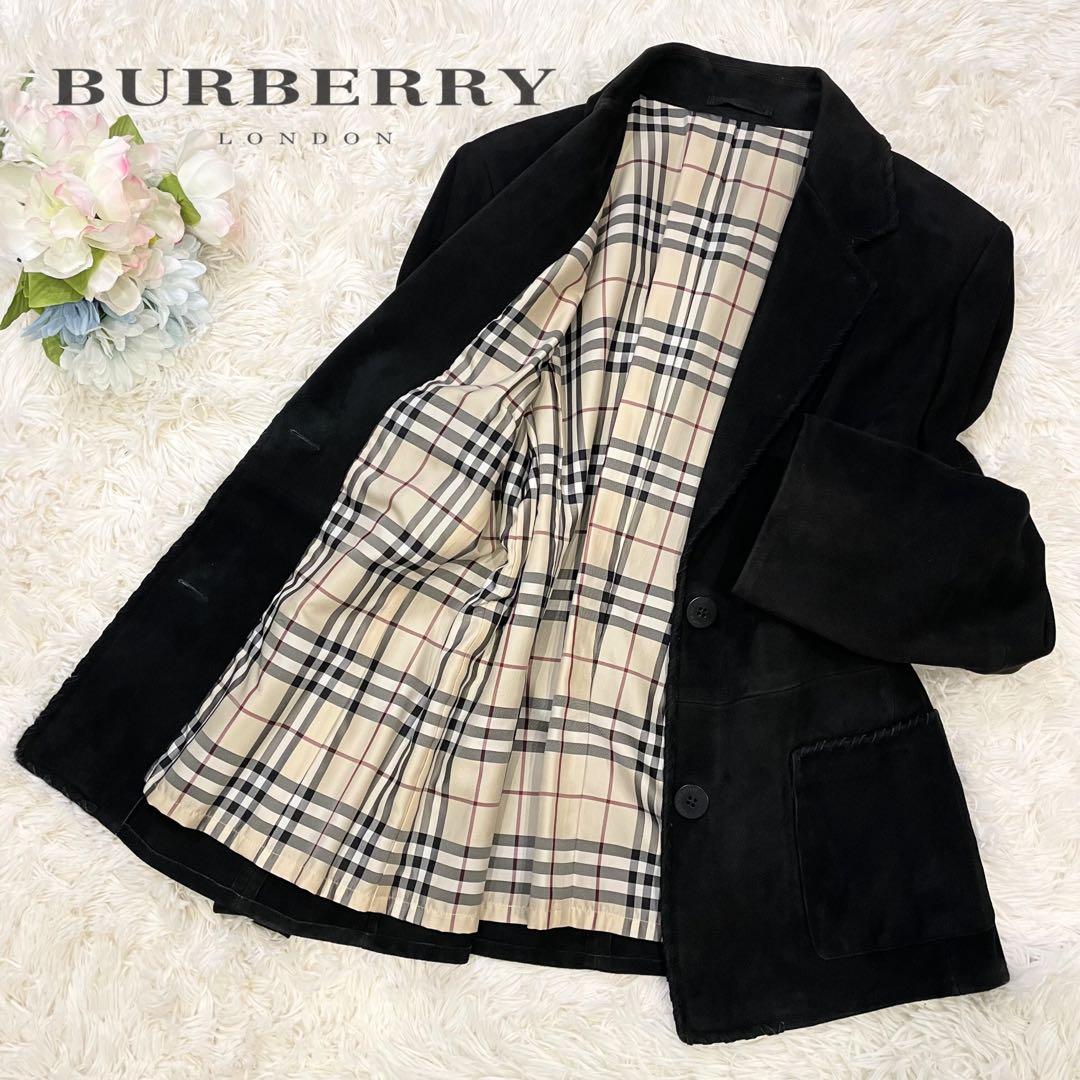BURBERRY LONDON 羊革 スエード ジャケット ノバチェック 40