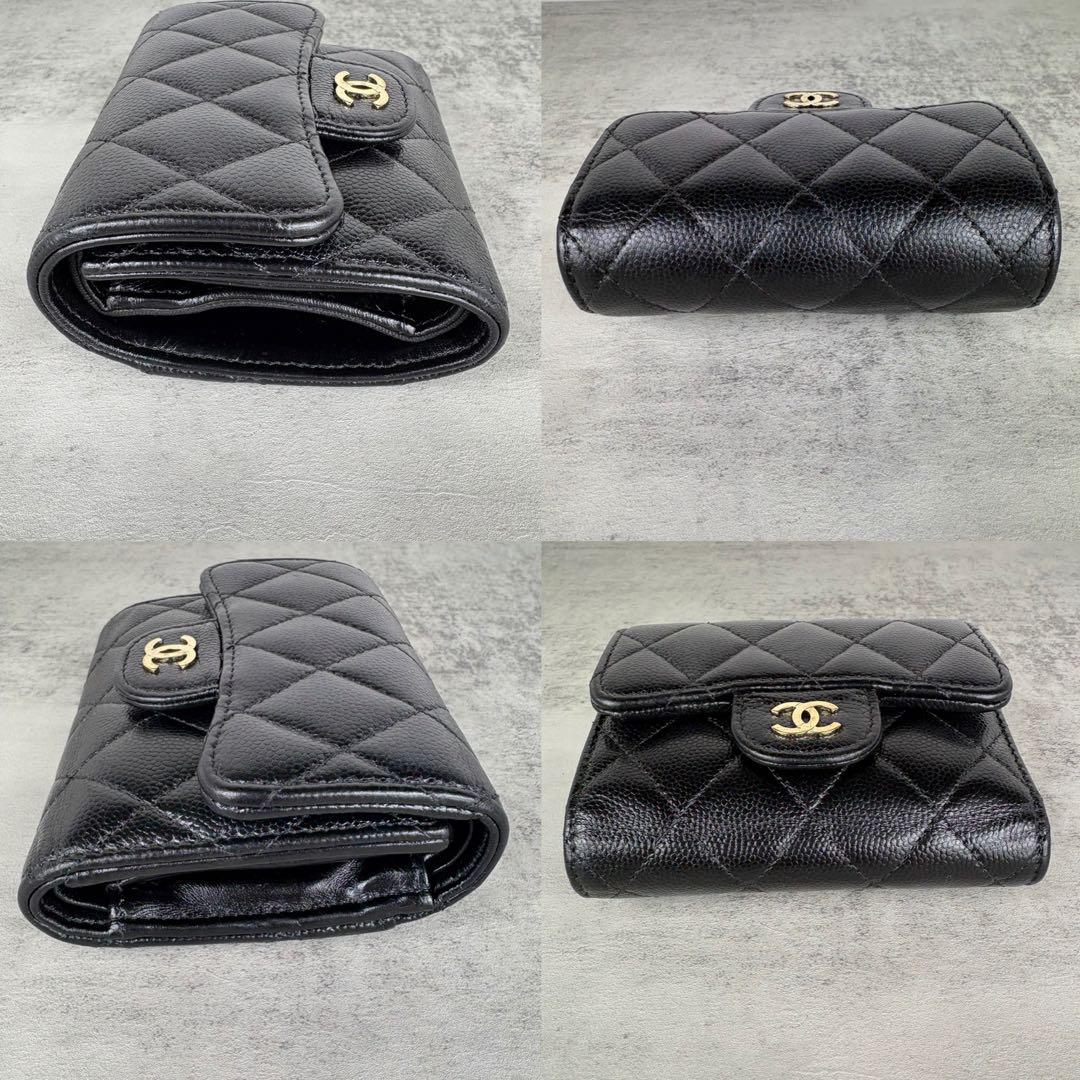 CHANEL マトラッセ　キャビアスキン　三つ折り　財布　ケース
