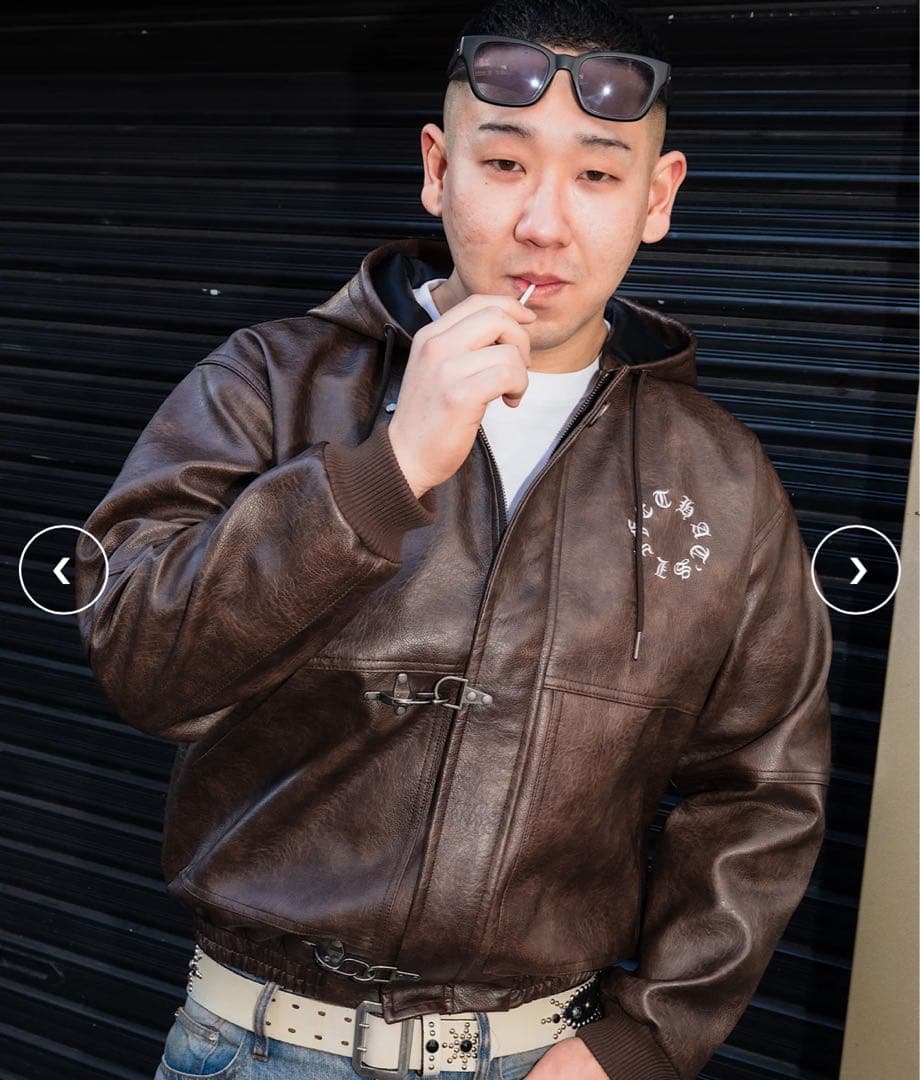 That'slife ファイヤーマンジャケット レザー フード付き ザッツライフ
