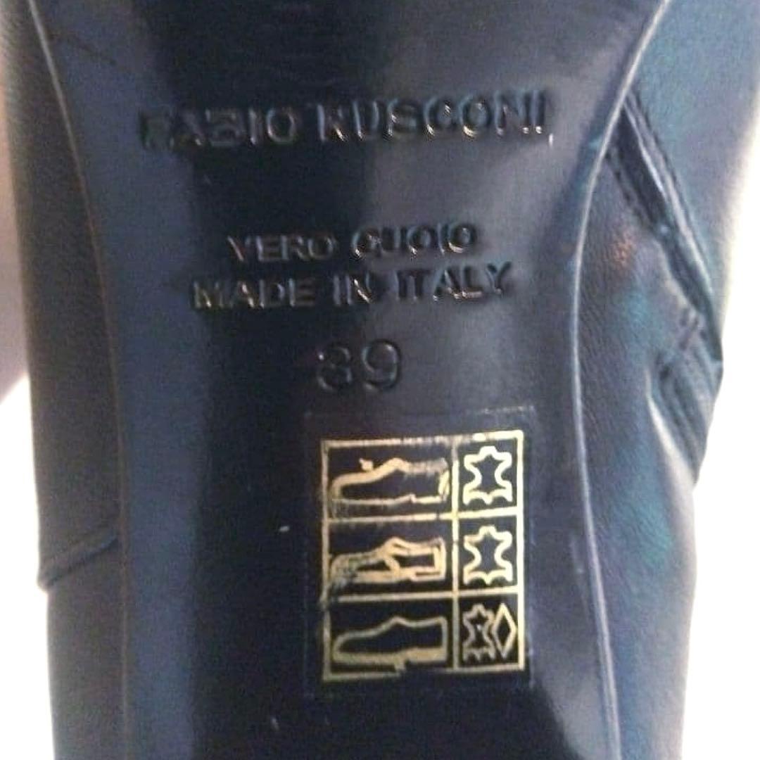 FABIO RUSCONI ショートブーツ39 BLACK