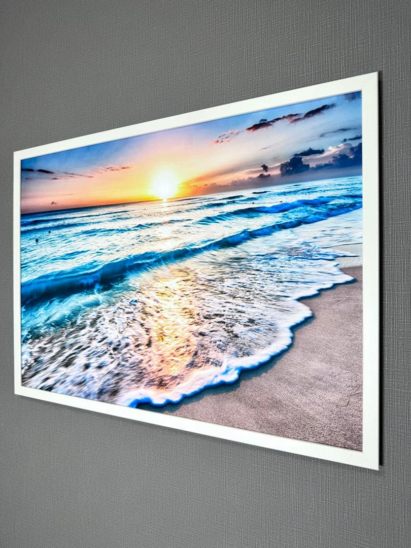 No262フレーム付きキャンバスアート　海の絵画　風景画　ブランドアートポスター