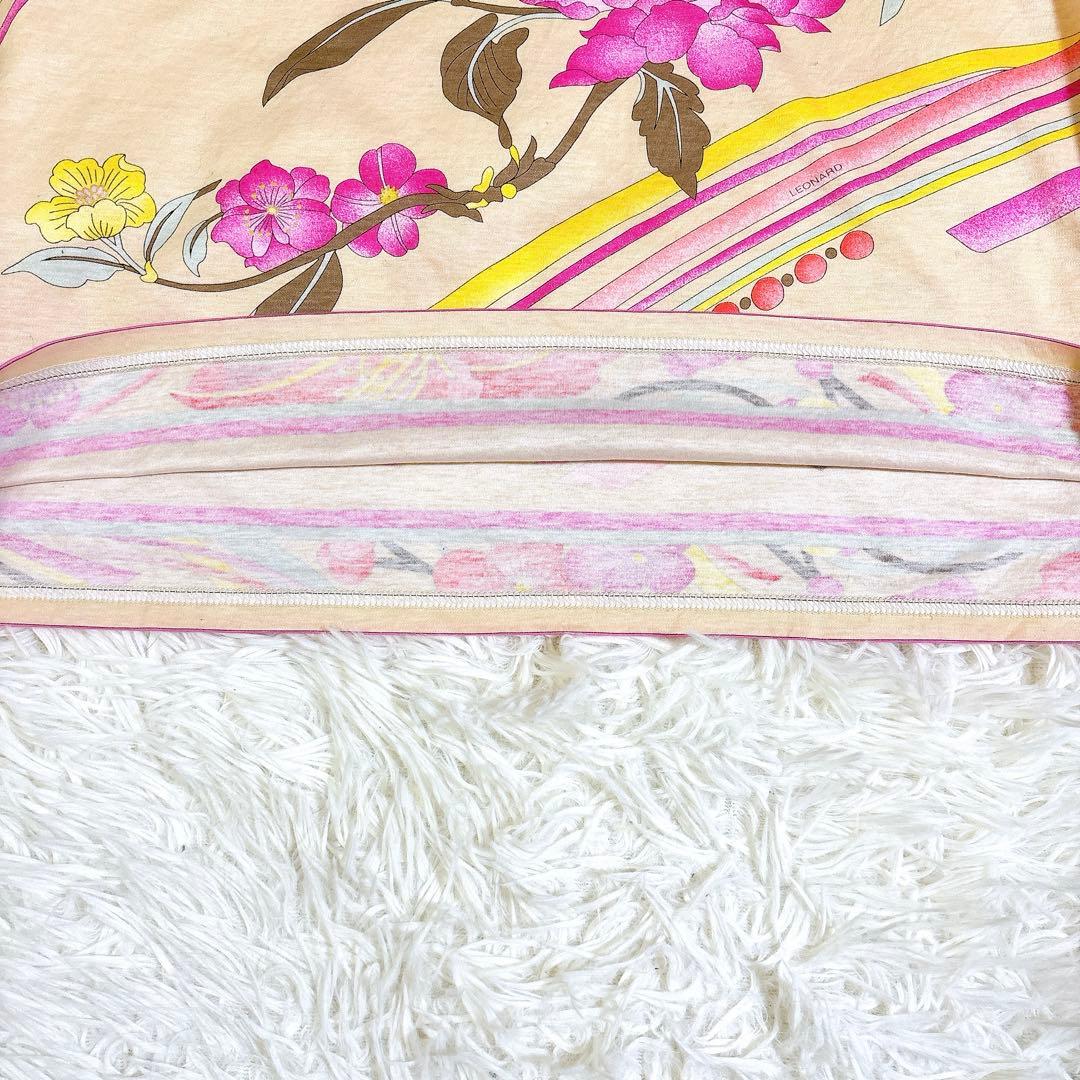 美品✨　レオナール 洗える　XL カットソー 42 大きいサイズ　花柄　綿100