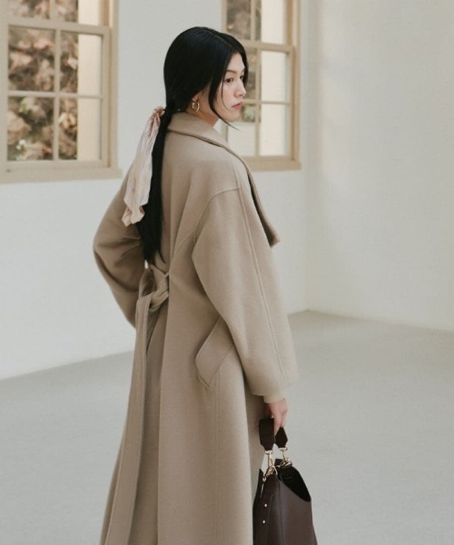SNIDEL スナイデル ウールカシミヤビッグスタンドコート ベージュ ブラウン