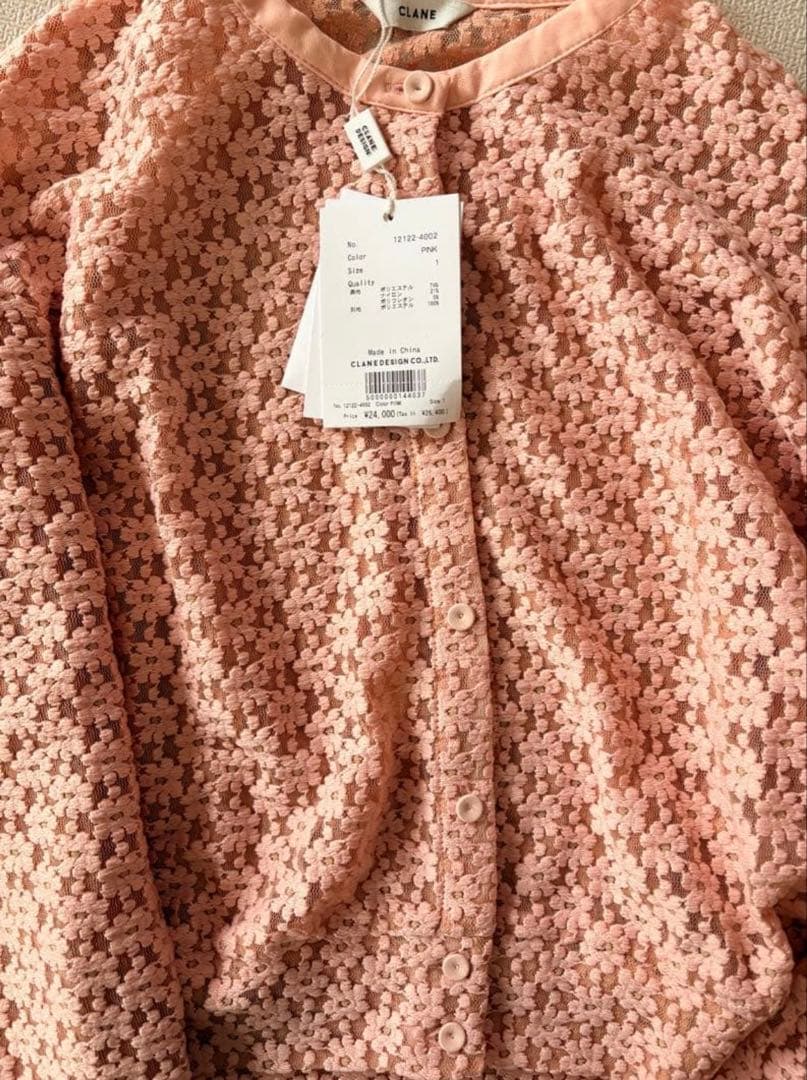 トップス CLANE 3D FLOWER LACE CARDIGAN