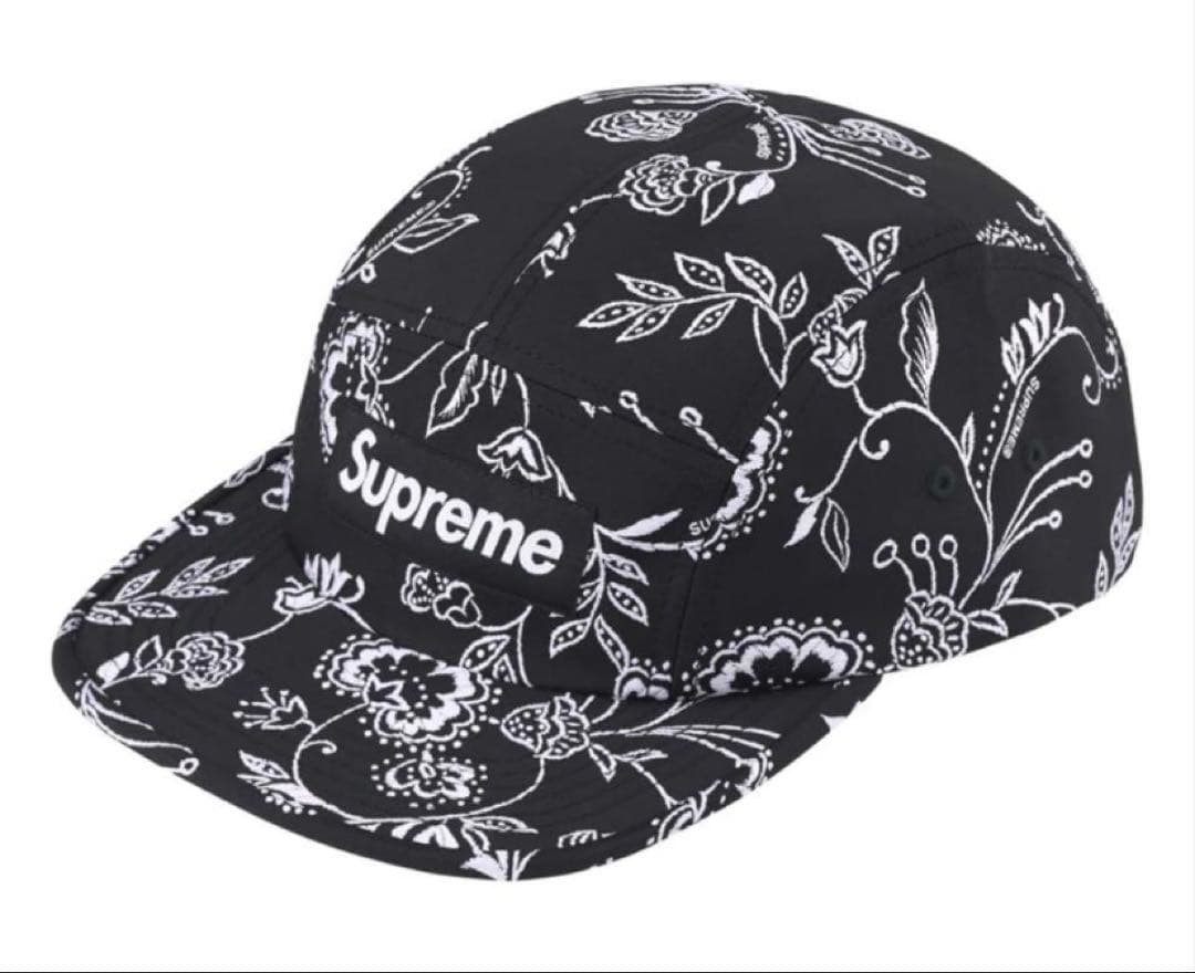 帽子 Supreme Floral Jacquard Camp Cap \"Black\"