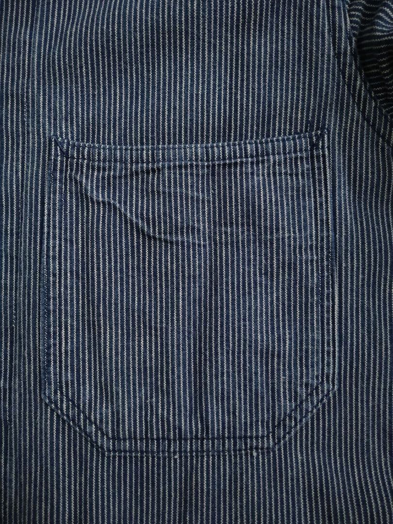 シュガーケーン 9oz インディゴストライプ ワークコート SC13527 M