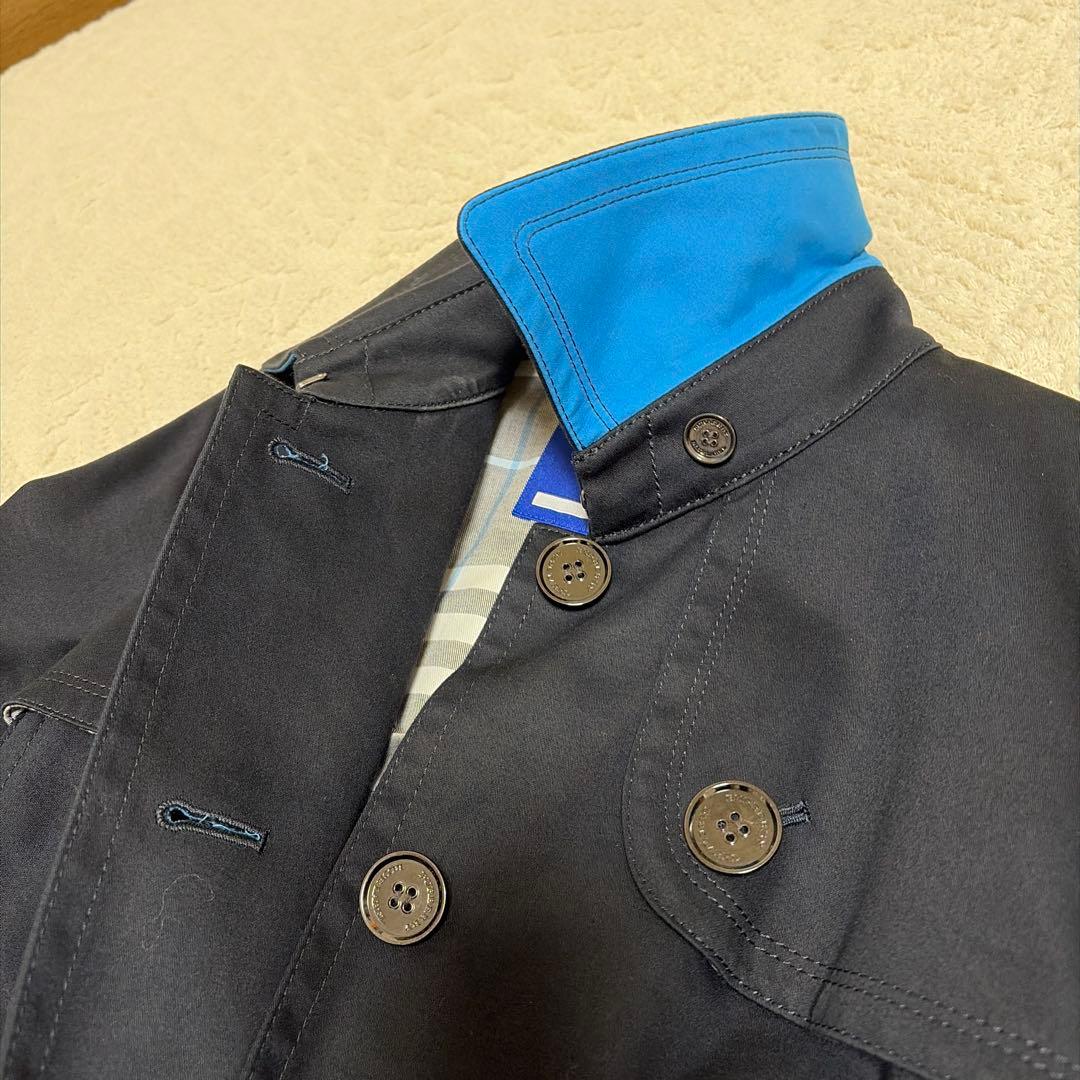 バーバリーブルーレーベル　トレンチコート　ネイビー×ブルー