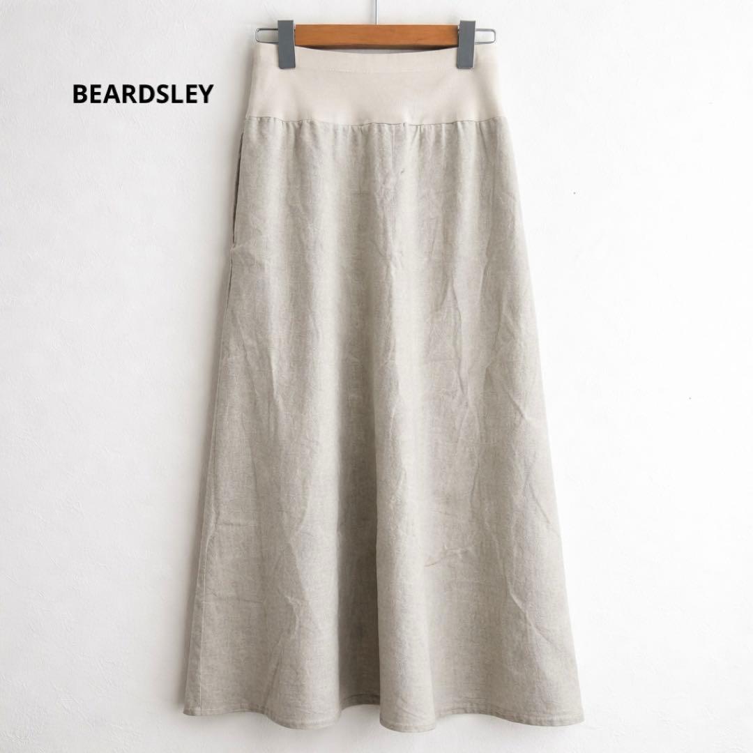 定価2.2万 ビアズリー ウエストリブ リネンフレアスカート サイズ0