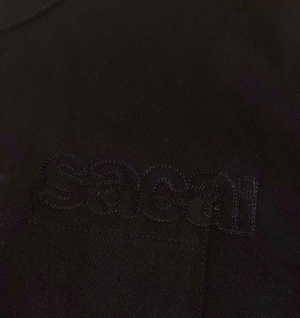 未使用　限定　sacai ホリデー　ロゴ　刺繍　Tシャツ　黒