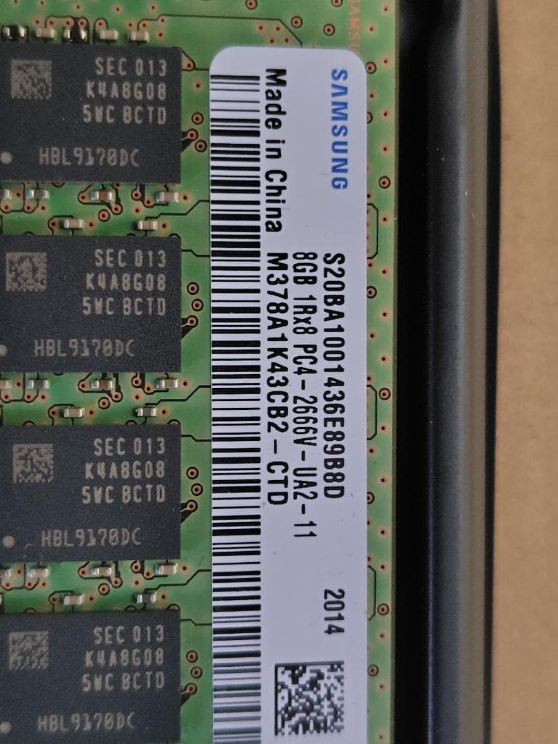 【中古】SAMSUNG製 デスクトップPC用 メモリ8GB×２枚セット