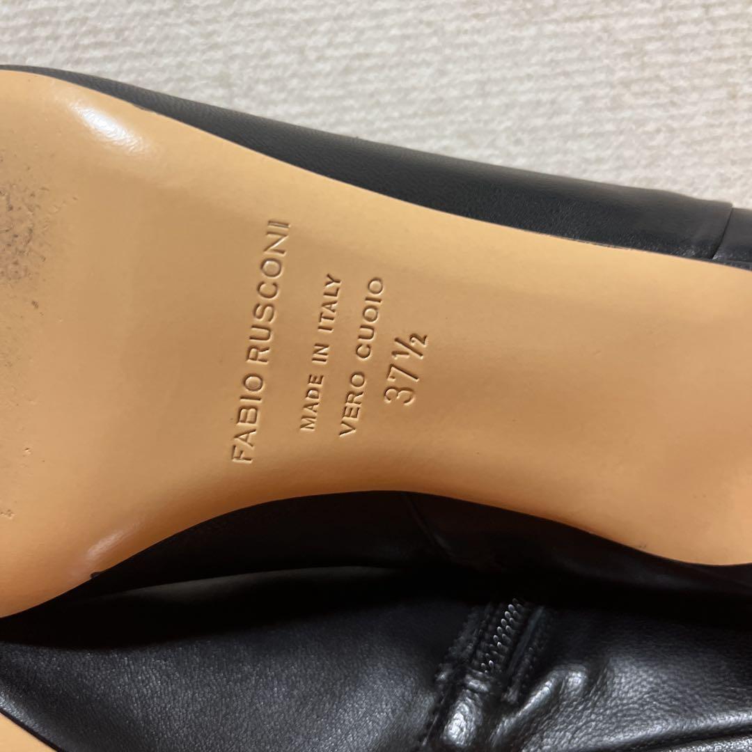 ❀1度のみ着用 ファビオルスコーニ 本革 レザー 黒 ブラック 24cm
