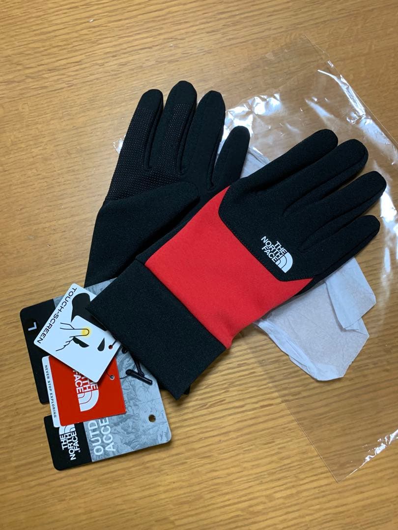 ノースフェイス　スマホ対応　ETIP グローブ　黒／赤　Ｌ　新品未使用タグ付き
