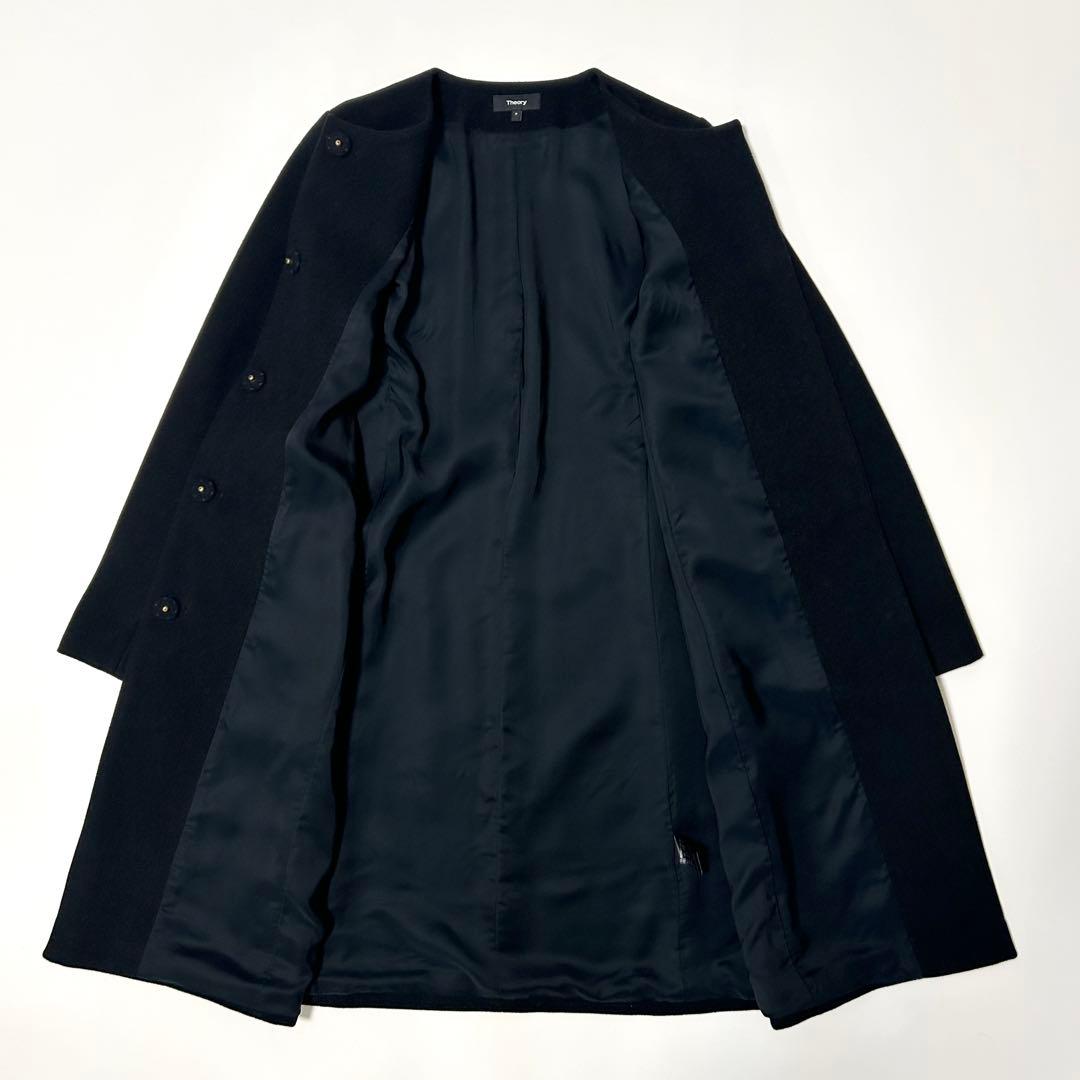 美品✨ Theory ALVIN MELT ノーカラーコート 比翼 Aライン